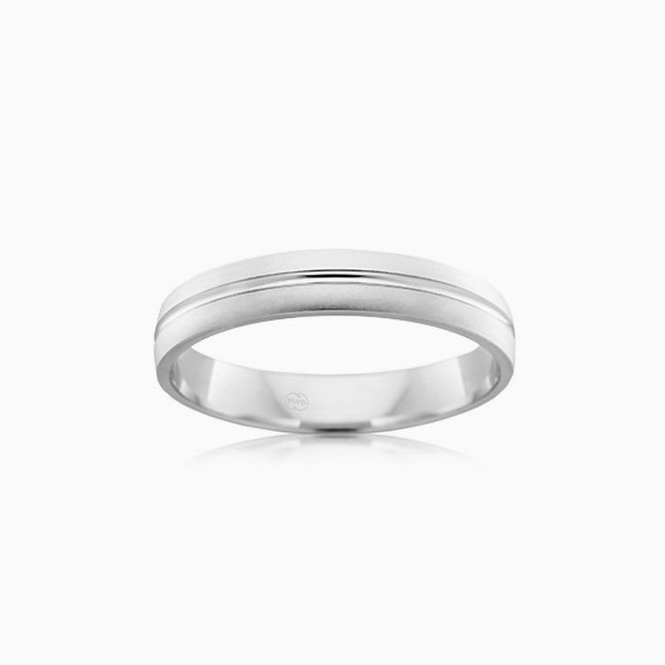 5mm White Gold Plain Mens Ring