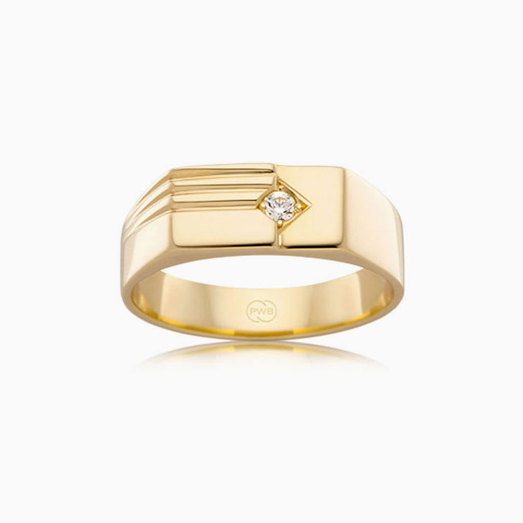 Claw Set Diamond Signet Ring