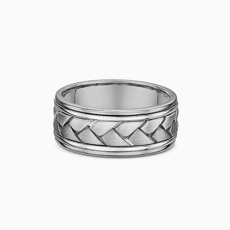 Braided Two Tone Mens Wedding Band