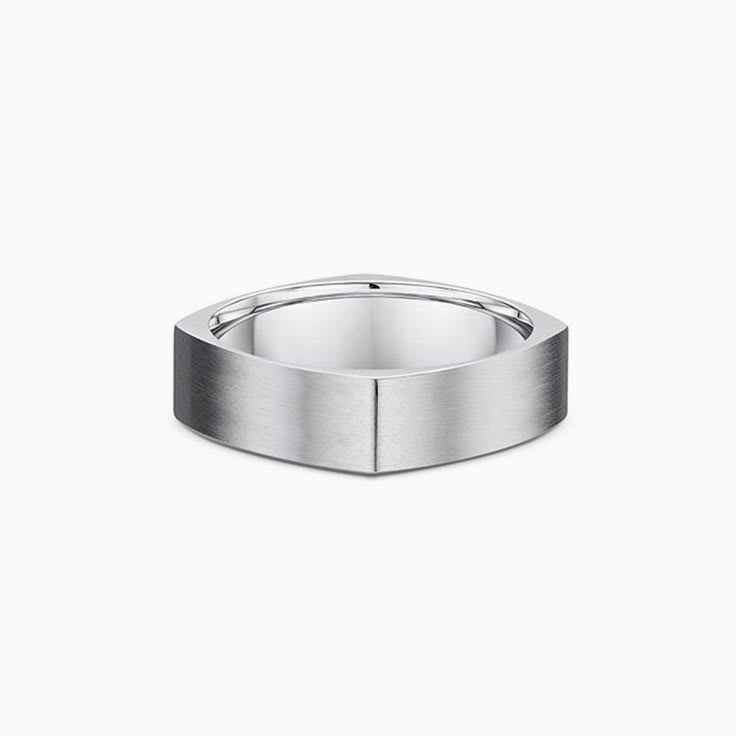 Brushed Square Mens Wedding Ring