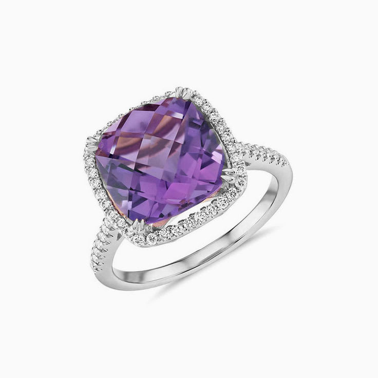 Amethyst Diamond ring