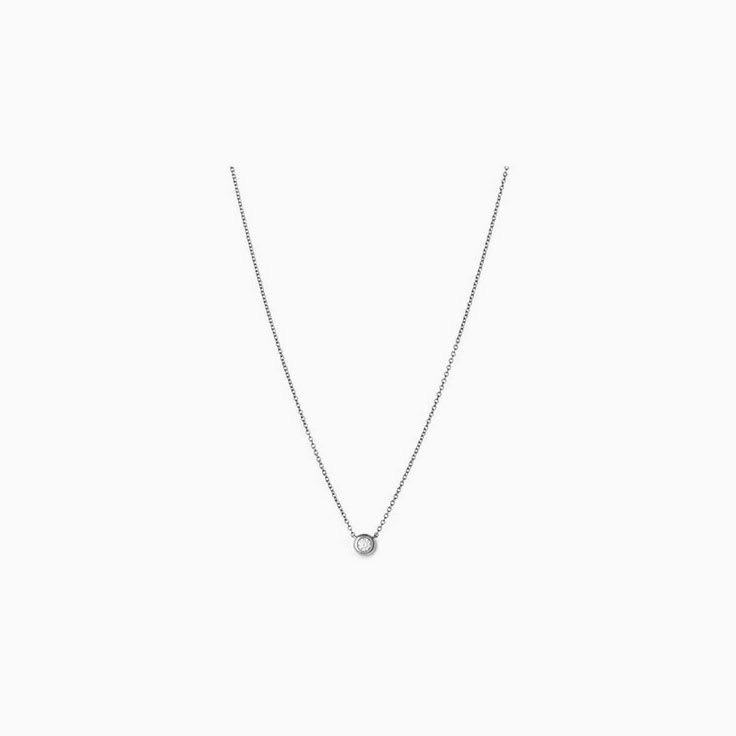 Bezel set diamond necklace