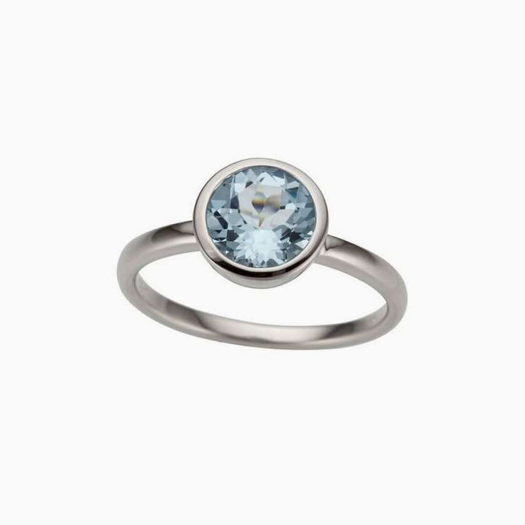 Blue Topaz Round Ladies Ring