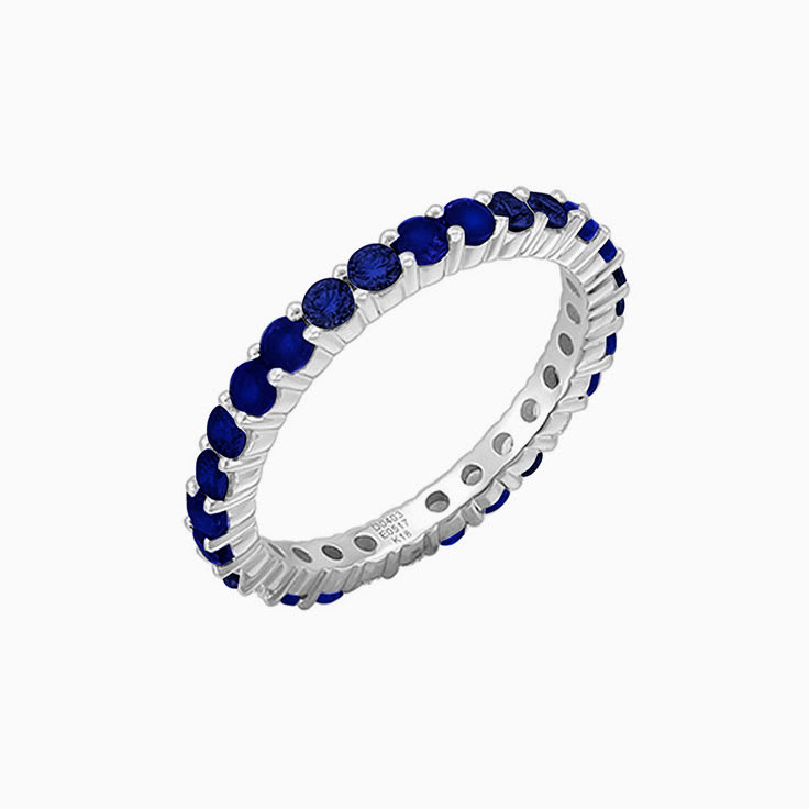 Blue Sapphire Wedding Band