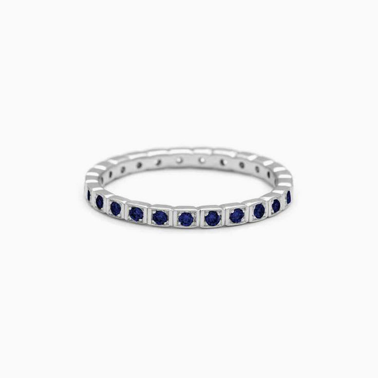 Sapphire eternity wedding band