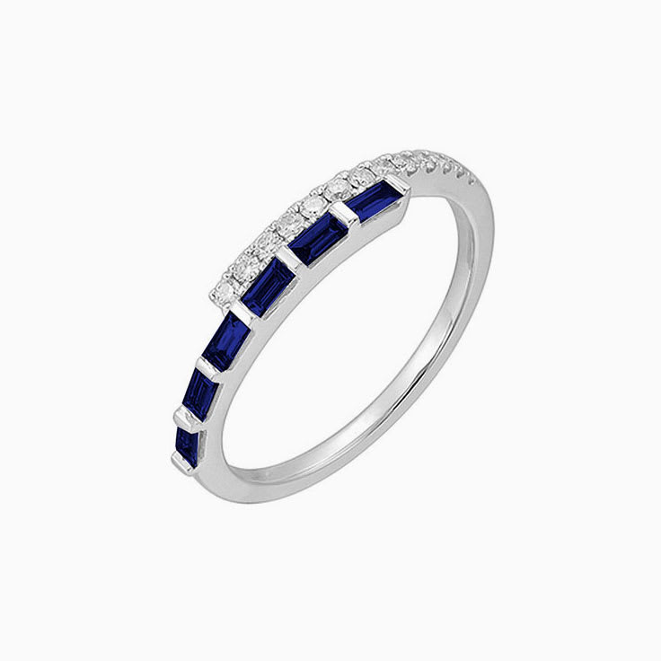 Baguette cut sapphire band