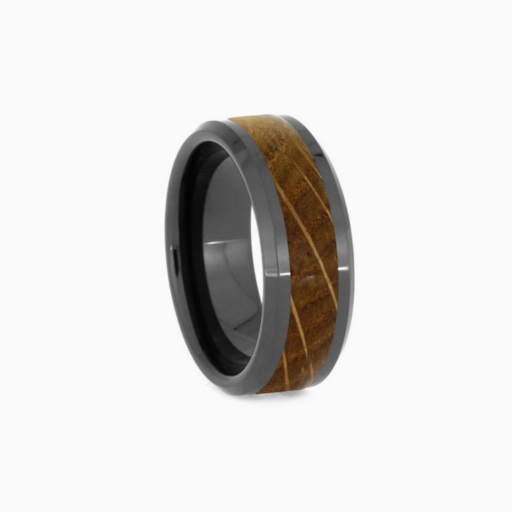 Whiskey Barrel Oak Wood Mens Wedding Band