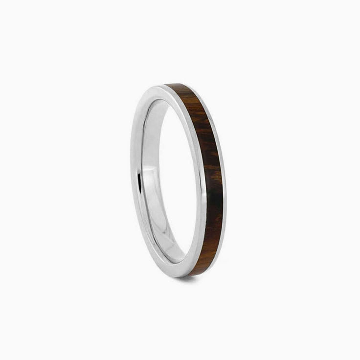 Ladies wood wedding band