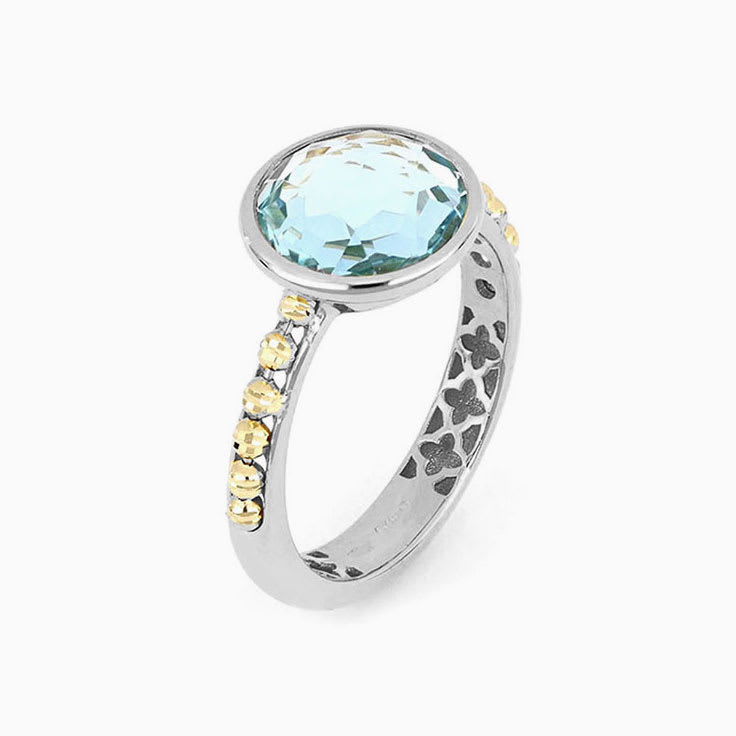 Blue Topaz Gold Ring