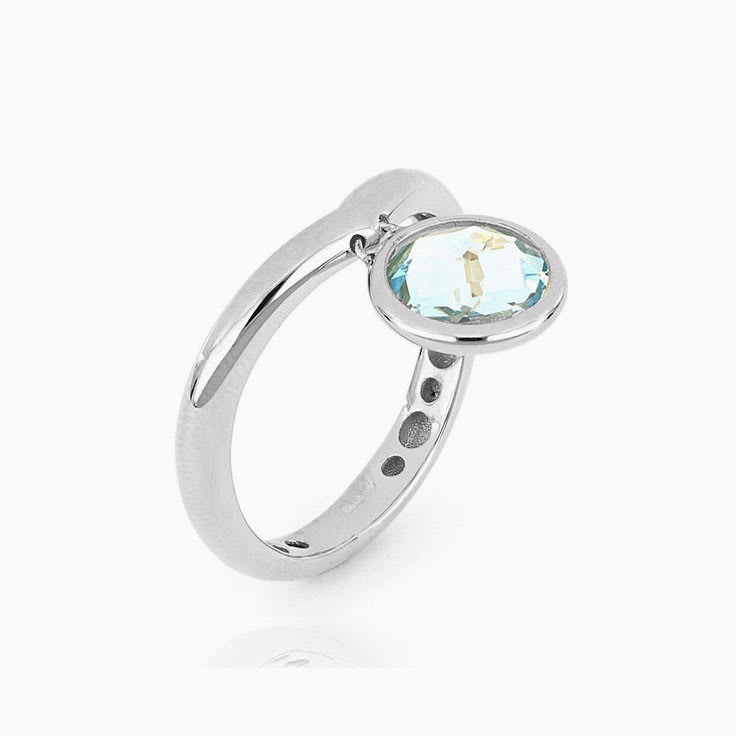 Blue Topaz Charm Ring