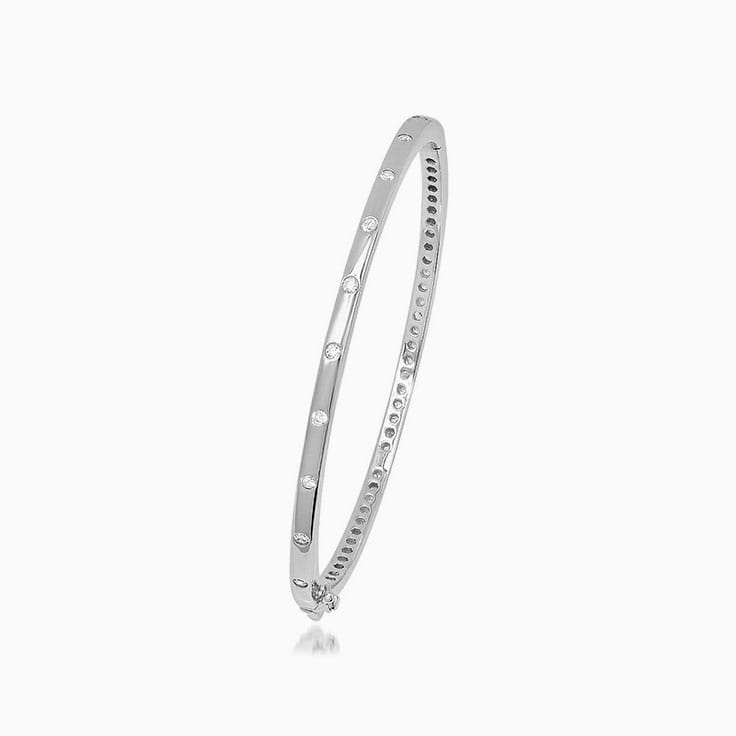 Drop set bangle with round diamonds