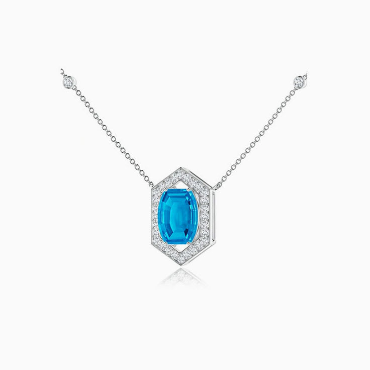 Hexagon Topaz Necklace