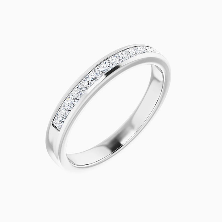 1 carat princess cut diamond wedding band