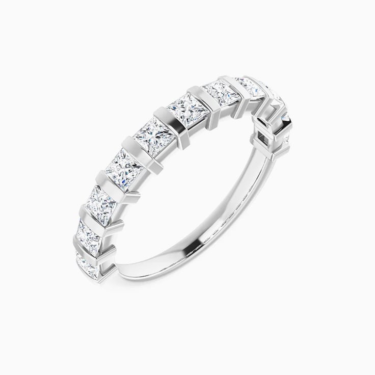 1 carat Princess cut wedding band