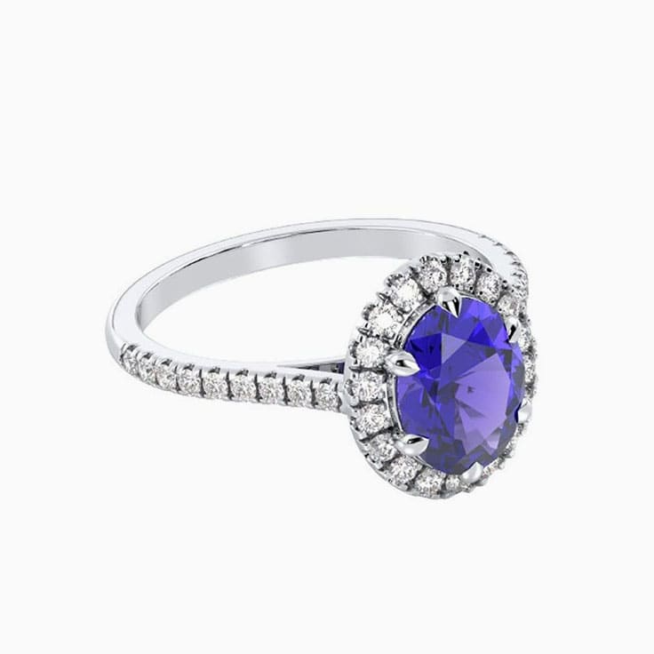 Blue sapphire engagement ring