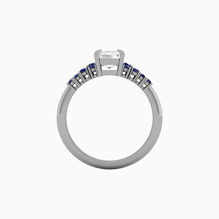 2ct Lab Emerald Diamond With Sapphire