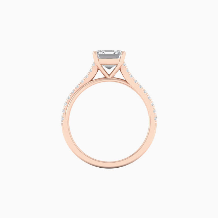 Asscher Mossanite Engagement Ring On A Twisted Band