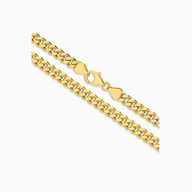 Diamond cut mens solid gold chain