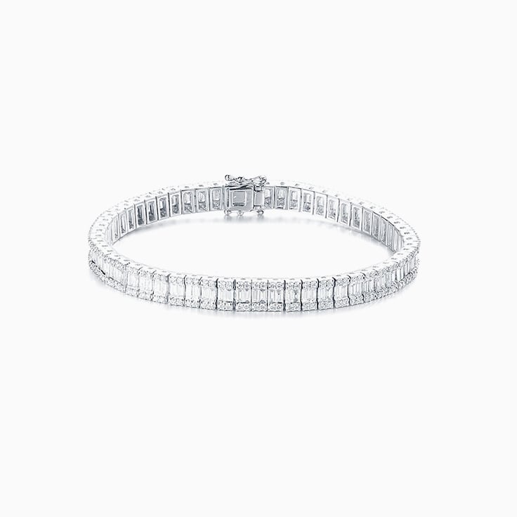 Baguette and Round Diamond Bracelet