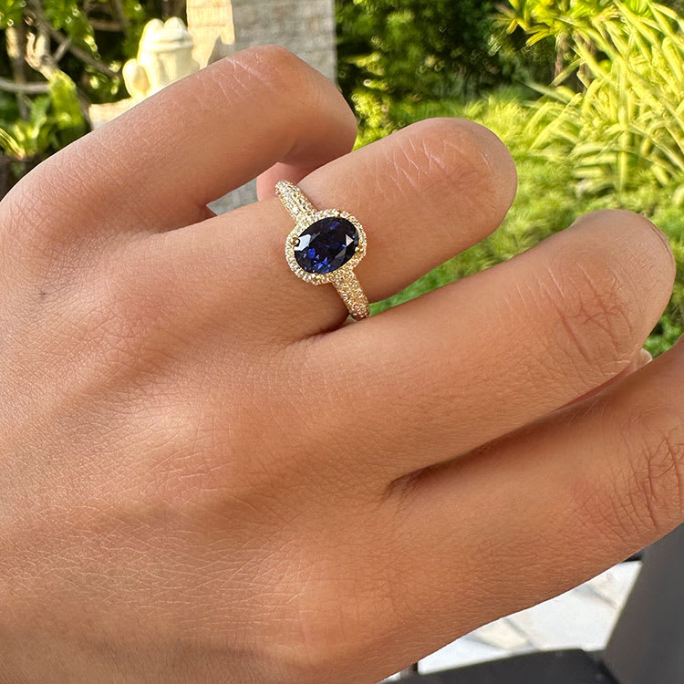 Sapphire On A Pave Band