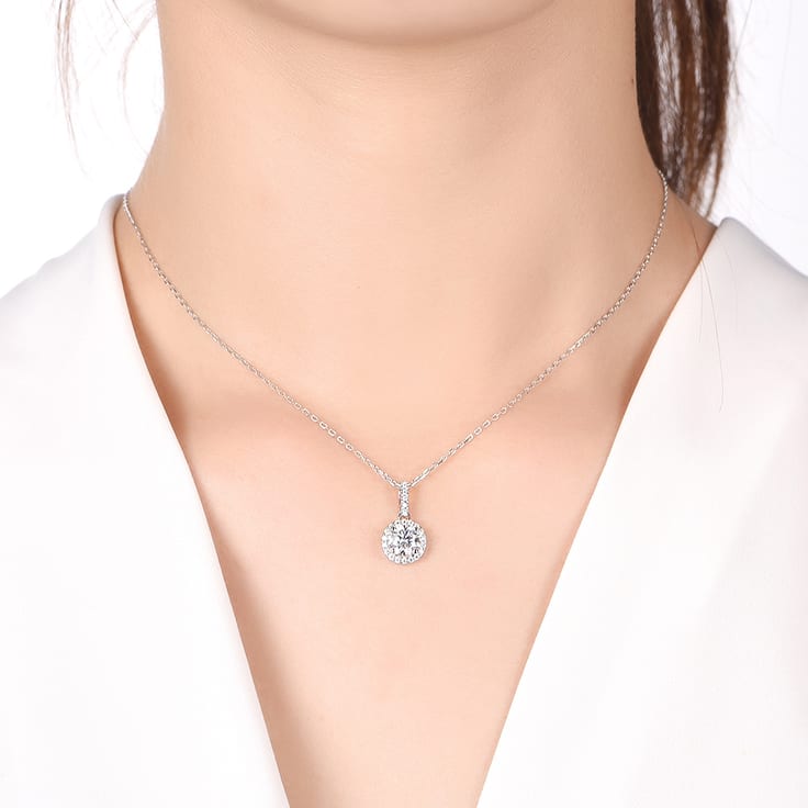 Solitaire Halo Pendant