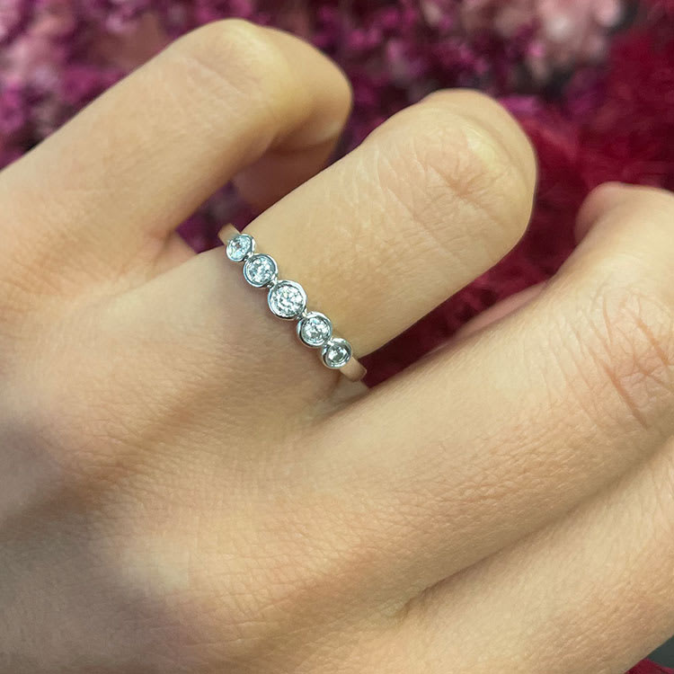 5stone Bezel set Diamond Ring