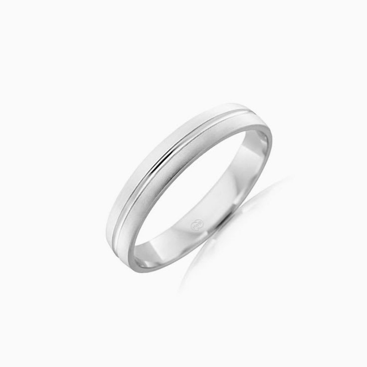 5mm White Gold Plain Mens Ring