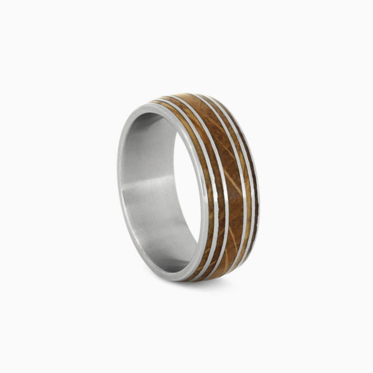 Oak wood whiskey barrel ring