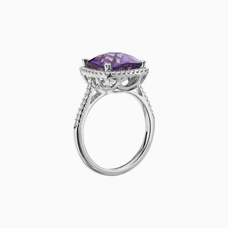 Amethyst Diamond ring