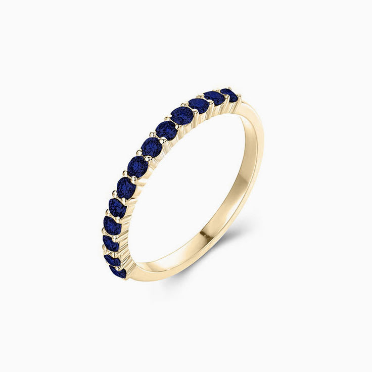 4 Point sapphire wedding band