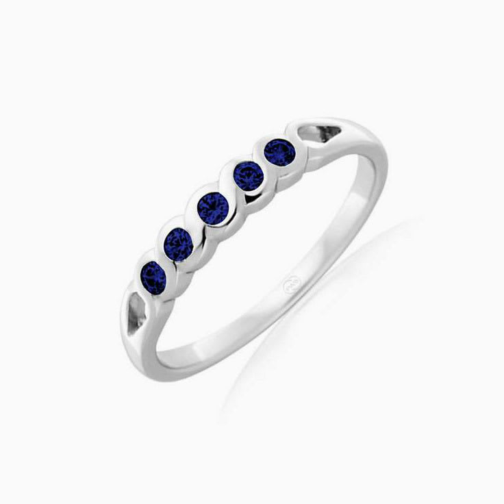 Drop set sapphire ring