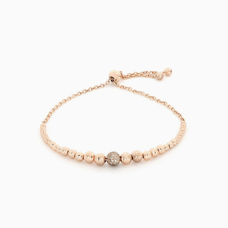 Rose Gold And Diamond Sphere Bracelet