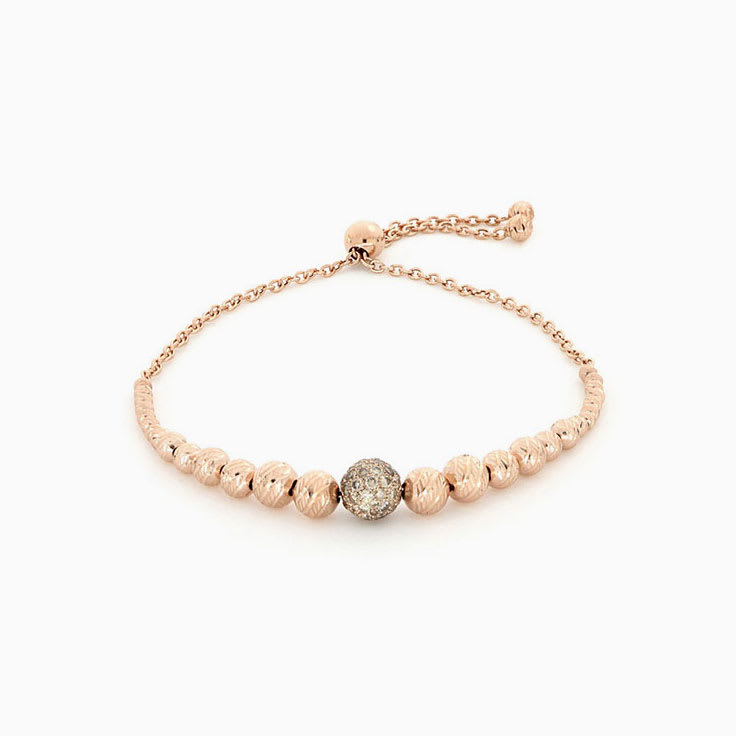 Rose Gold Sphere Bracelet With Diamonds