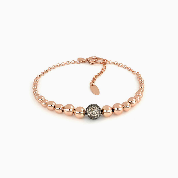 Rose Gold And Diamond Sphered Bracelet