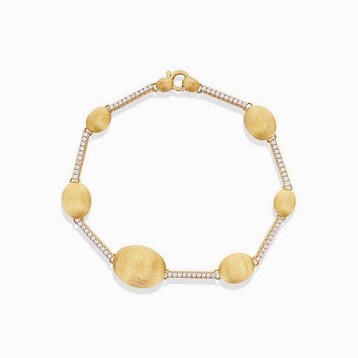 Diamond Bracelet With Gold Pearls