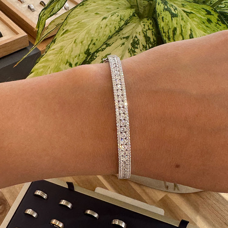 Three row diamond bracelet