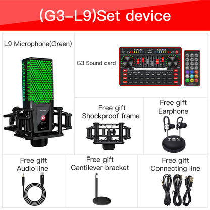 Podcast Microphone Sound Card Kit, Professional Studio Condenser Mic & G3 Live Sound Mixer/Voice Changer/Audio Interface/Audio Mixer for Streaming/Gaming/Recording/Singing/Tiktok/YouTube/PC/Computer