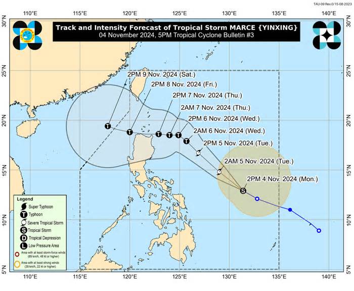 Marce likely to develop into severe tropical storm