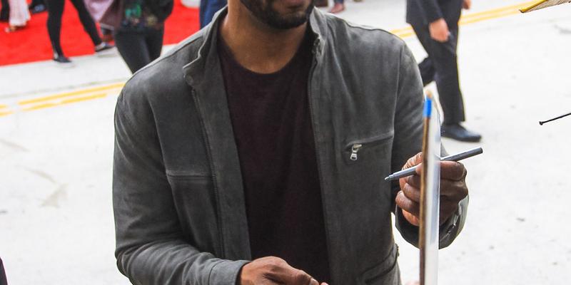 Isaiah Mustafa outside the apos Annabelle Comes Home apos Premiere at Bruin Theatre