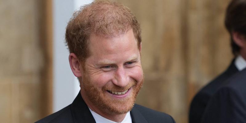 Prince Harry at the coronation of King Charles III and Queen Camilla at Westminster Abbey, London.