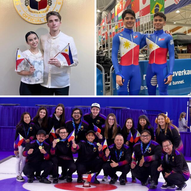 A collage of some Winter Asian Games representatives from the Philippines