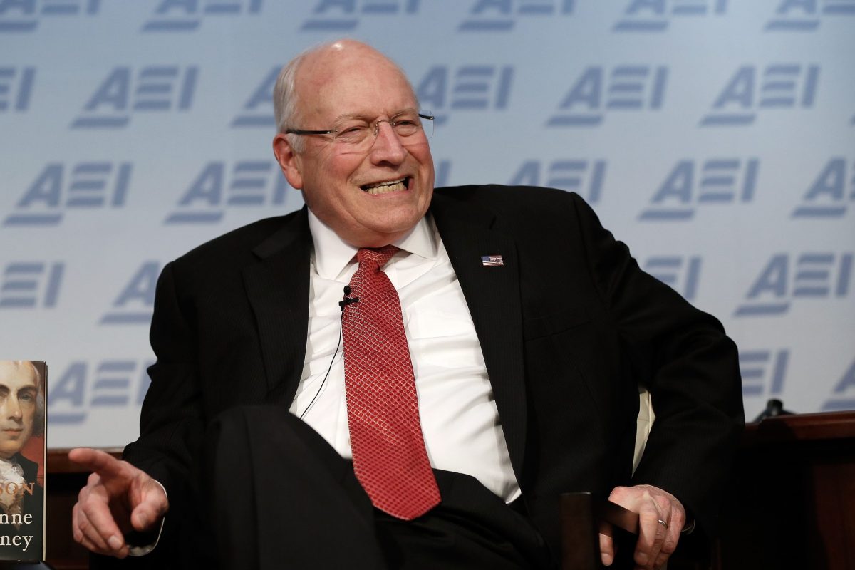 WASHINGTON, DC - MAY 12:  Former U.S. Vice President Dick Cheney talks about his wife Lynne Cheney's book "James Madison: A Life Reconsidered" May 12, 2014 in Washington, DC. The Cheneys spoke at the American Enterprise Institute for Public Policy Research.  (Photo by Win McNamee/Getty Images)