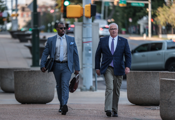 <strong>Justin Smith walks into the Odell Horton Federal Building before a Sept. 10 court hearing.</strong> (Patrick Lantrip/The Daily Memphian)