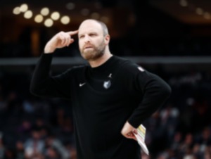 <strong>Memphis Grizzlies head coach Taylor Jenkins during action against the Brooklyn Nets on Wednesday, Oct. 30, 2024.</strong> (Mark Weber/The Daily Memphian)