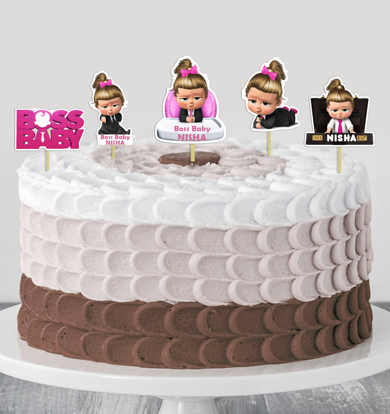 Boss Baby- Girl Birthday Cake Decorating Kit/Cake Topper/Cup Cake Topper