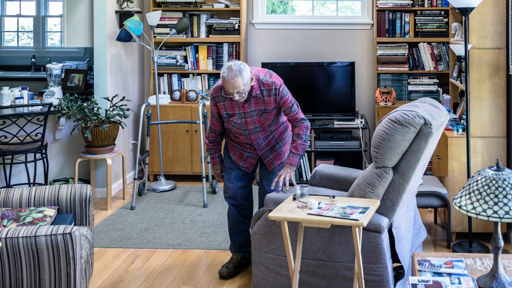 Elderly Man Sets Sights On Big Chair 