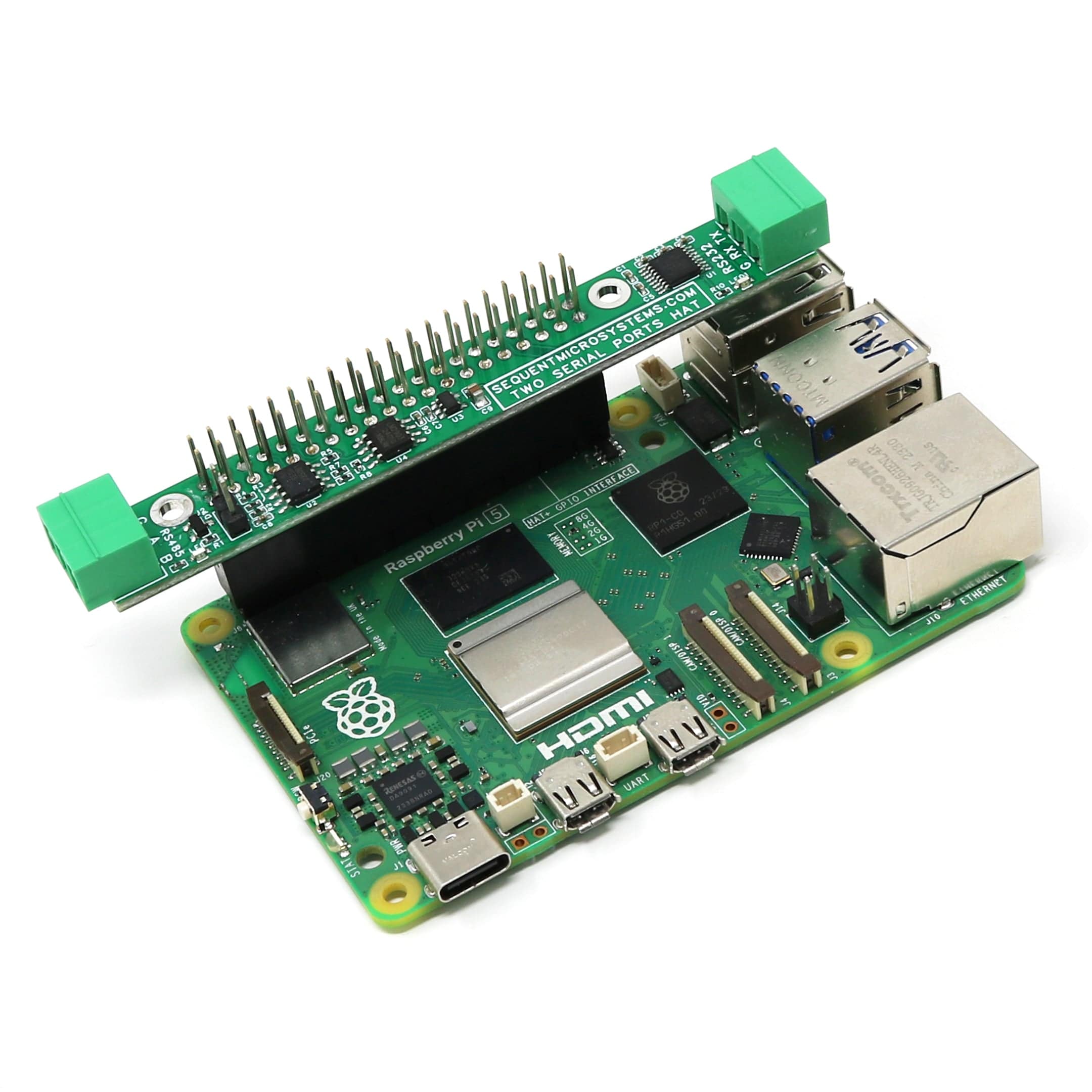 RS485 and RS232 Stackable HAT for Raspberry Pi