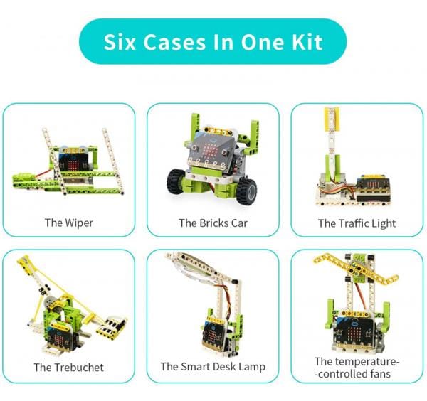 6-in-1 Ring:bit Bricks Pack for micro:bit (LEGO-compatible) - The Pi Hut