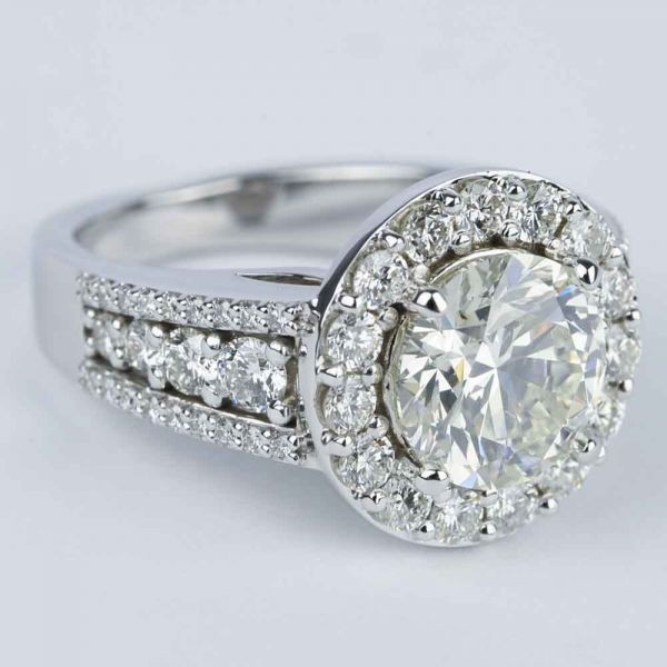 Large Diamond Rings
 Halo Diamond Engagement Ring 3 50 Carat