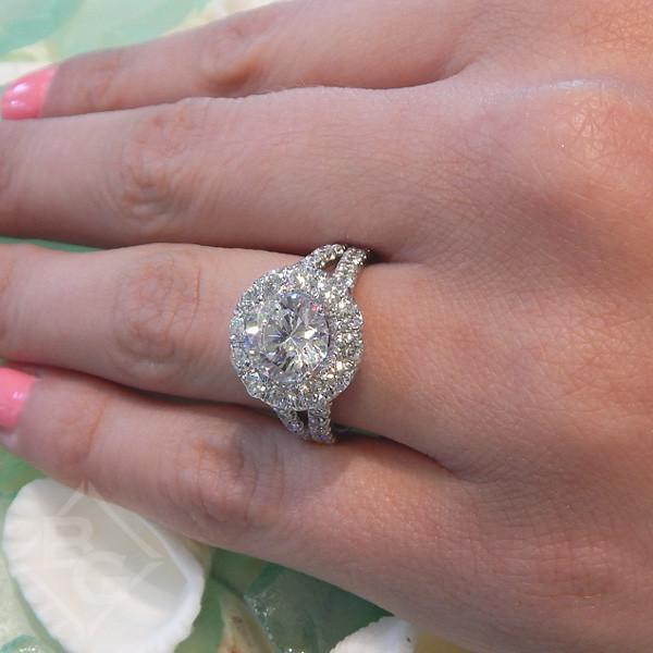 Large Diamond Rings
 Gabriel "Coco" Round Halo Diamond Engagement Ring